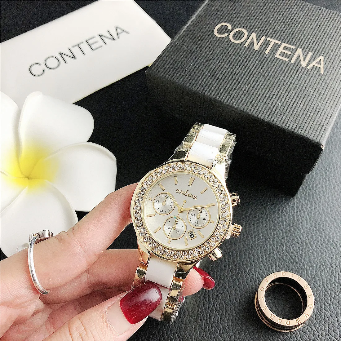 CONTENA Top Brand Luxury Watches for Women Fashion Creative Steel Bracelet Women's Watches Ladies Quartz Watch Reloj Mujer
