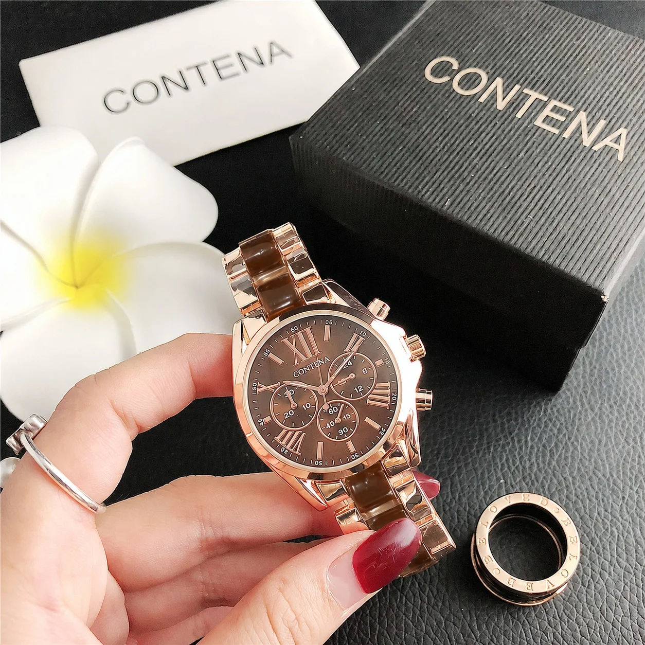 CONTENA Top Brand Luxury Watches for Women Fashion Creative Steel Bracelet Women's Watches Ladies Quartz Watch Reloj Mujer