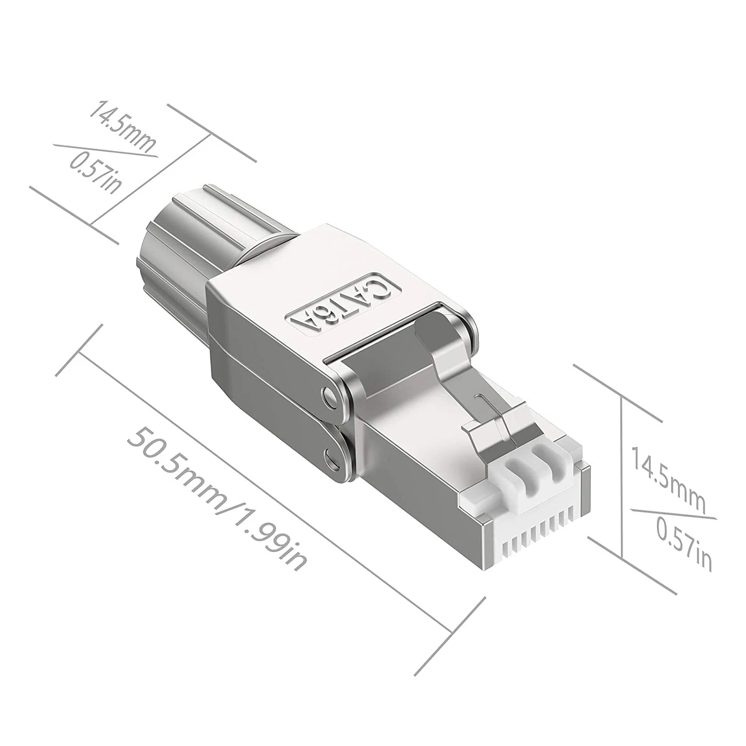 ZoeRax RJ45 Cat6A Cat7 Cat8 Tool Free Connector Reusable Shielded Ethernet Field Modular PLug 2000MHz 40Gbps LAN Cable 22-26AWG