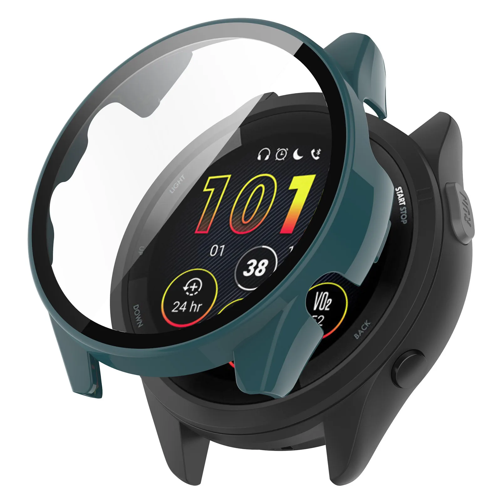Full Protective Case for Garmin Forerunner 965 Forerunner 265 265S Screen Protector Case Cover PC 2in1 Shell+Tempered Glass Film