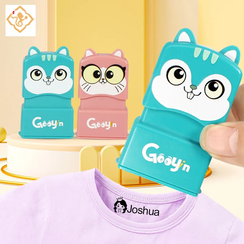 Customized Name Stamp Paints Personal Student Child Baby Engraved Waterproof Non-fading Kindergarten Cartoon Clothing Name Seal