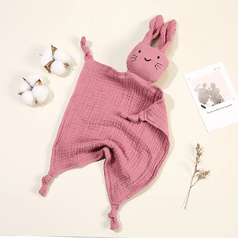 Baby Cotton Muslin Comforter Blanket Soft Newborn Sleeping Dolls Cute Cat Kids Sleep Toy Soothe Appease Towel Bibs Saliva Towel