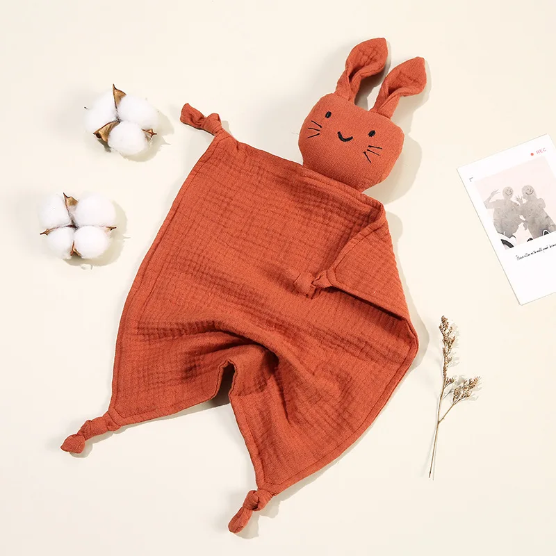 Baby Cotton Muslin Comforter Blanket Soft Newborn Sleeping Dolls Cute Cat Kids Sleep Toy Soothe Appease Towel Bibs Saliva Towel