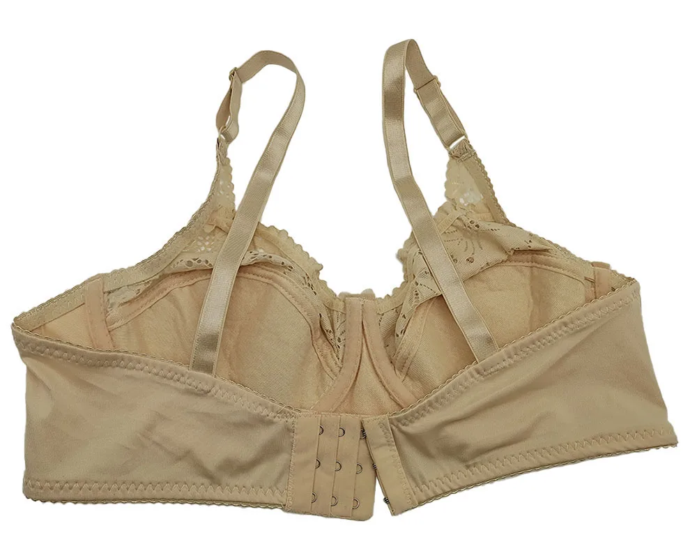 Sexy Lace Women Bra Top Full Cup Minimizer Floral Large Chest Big Bust Bh Thin Padded Cotton Bralette Underwire Push Up Bras C27