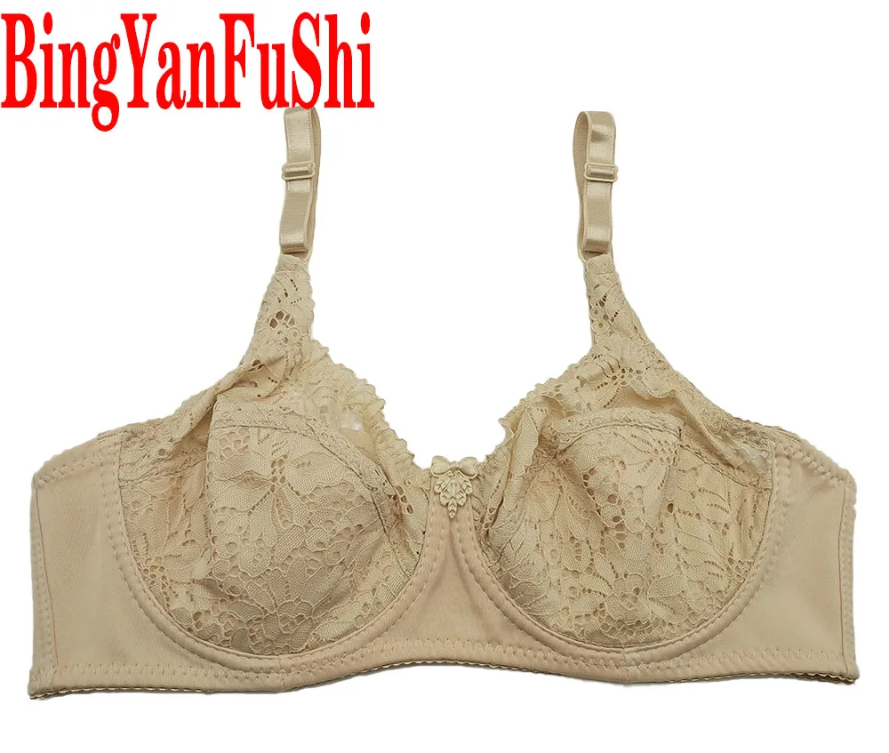 Sexy Lace Women Bra Top Full Cup Minimizer Floral Large Chest Big Bust Bh Thin Padded Cotton Bralette Underwire Push Up Bras C27