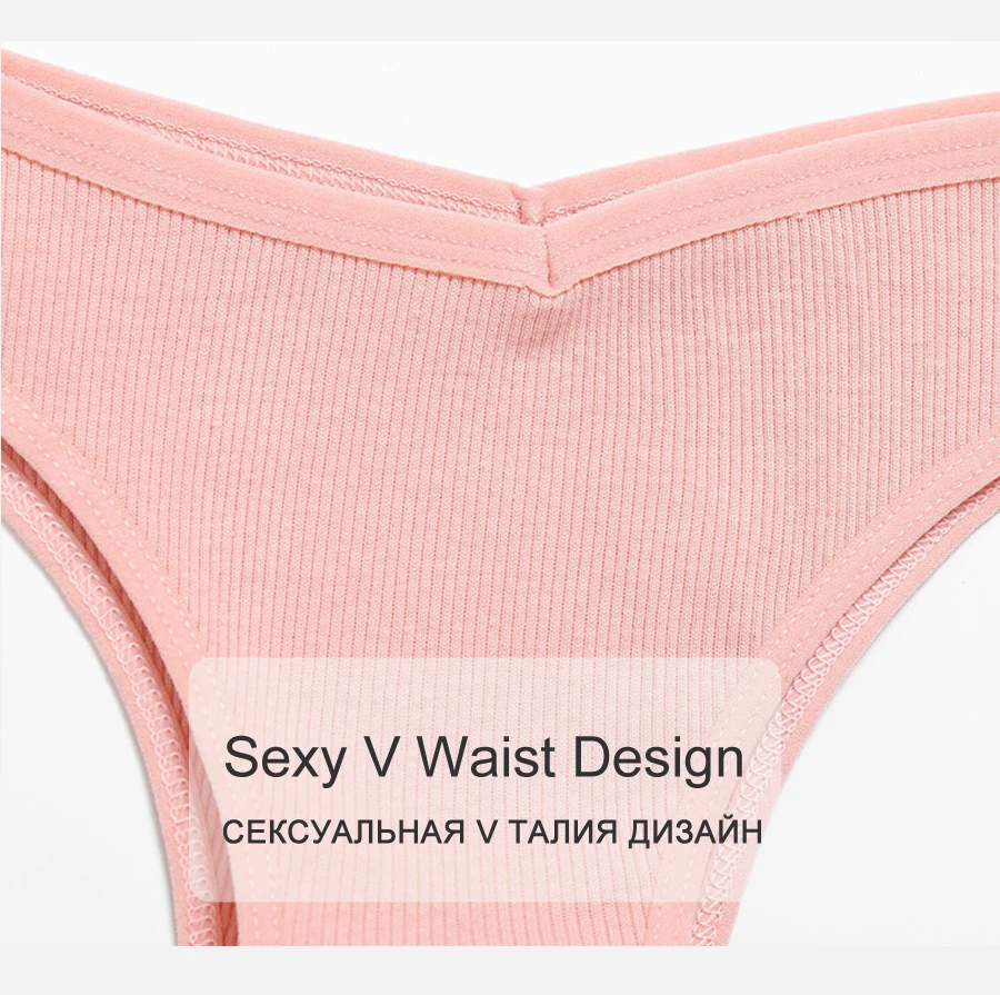 FINETOO 3PCS/Set Women's Panties Cotton Brazilian Underwear Women Sexy V Waist Women's Thong Female Underpants Intimate Lingerie