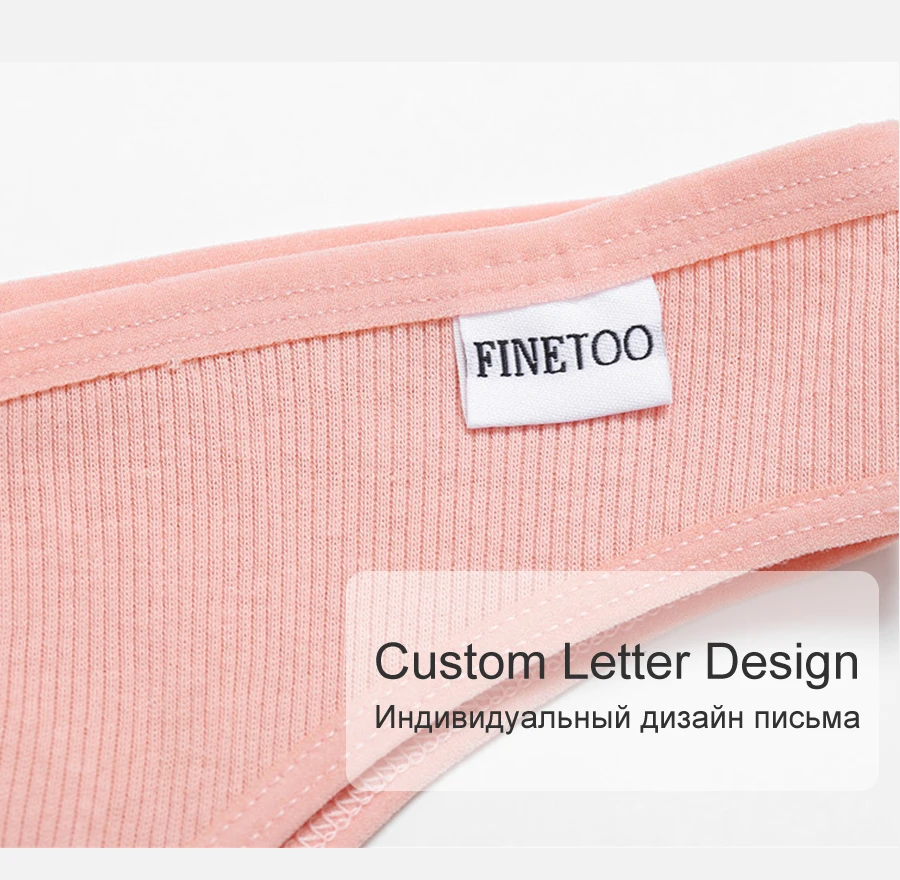 FINETOO 3PCS/Set Women's Panties Cotton Brazilian Underwear Women Sexy V Waist Women's Thong Female Underpants Intimate Lingerie