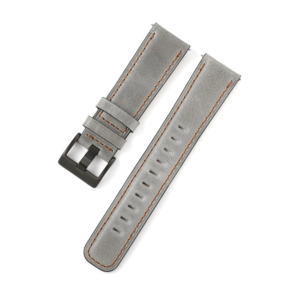 Vinatge Distressed Leather Strap For Huawei Watch GT 2 Bracelet For Samsung Galaxy Active 2 Amazfit Bip 20mm 22mm Watchbands