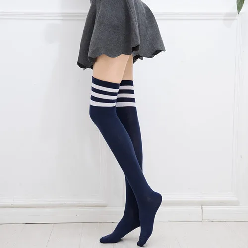 Cute Over-Knee Socks Black Lolita Striped Socks Sexy Thighs High-Tube Nylon Long Stockings Women's Funny Christmas Gifts