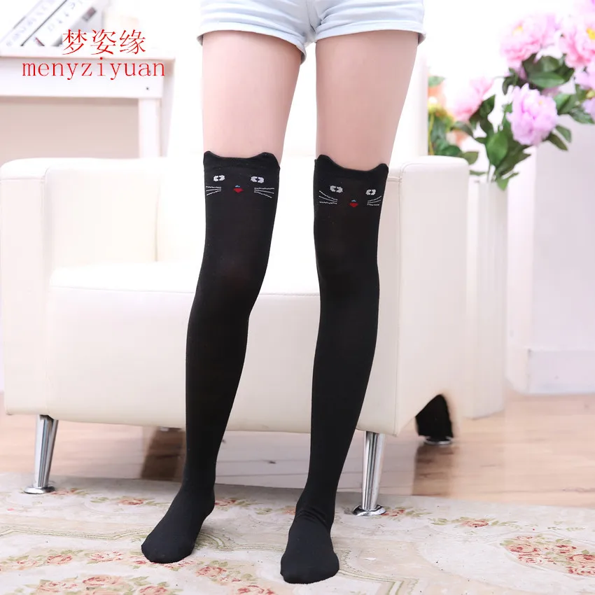 Cute Over-Knee Socks Black Lolita Striped Socks Sexy Thighs High-Tube Nylon Long Stockings Women's Funny Christmas Gifts