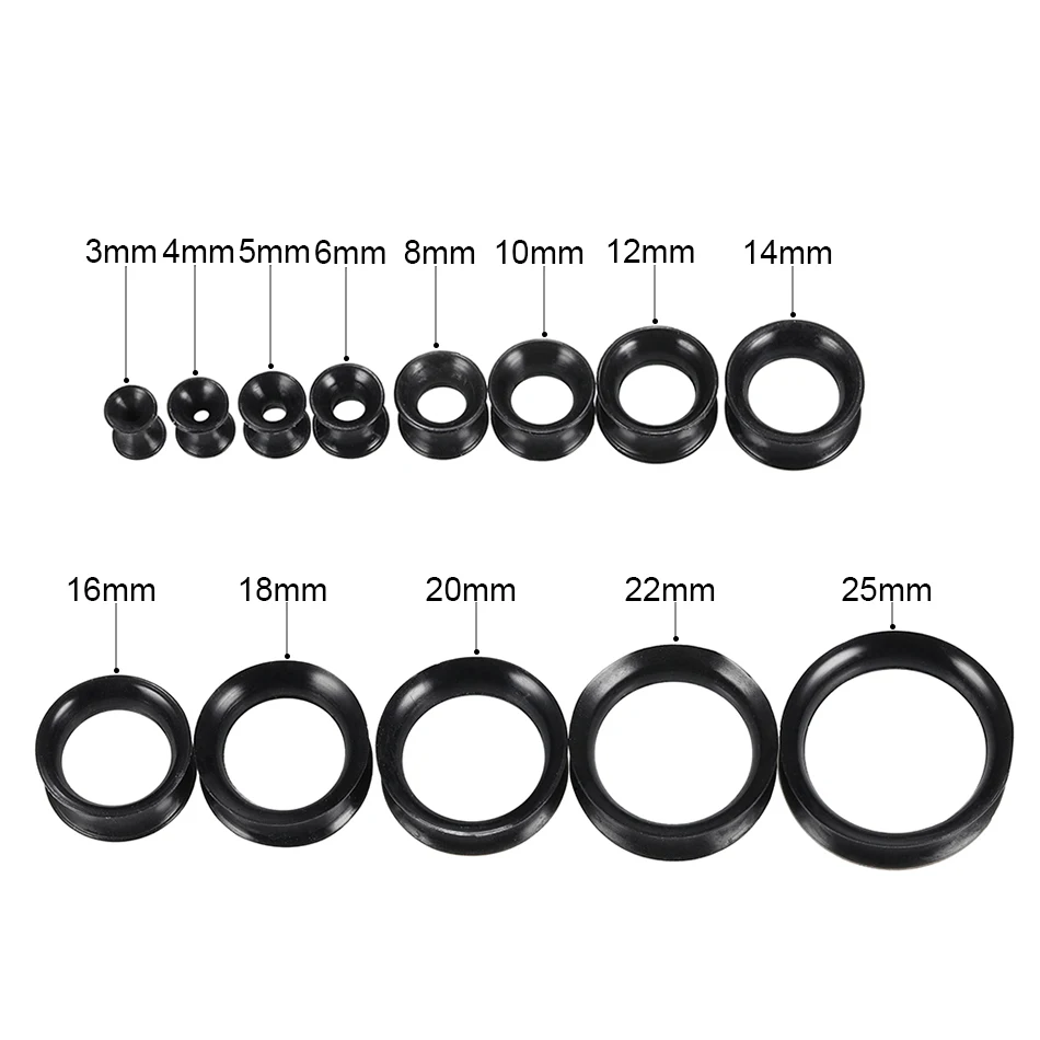 2Pcs Silicone Ear Plugs and Tunnels Ear Piercings Earlets Screwed Earring Expander Ear Gauges Body Jewelry Piercings