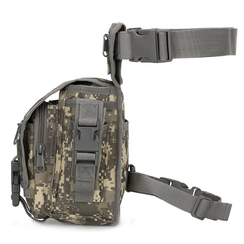 Nylon Tactical Gear Thigh Drop Leg Bag Men Outdoor Hunting Molle Bag Multipurpose Utility Bag for Hiking Camping