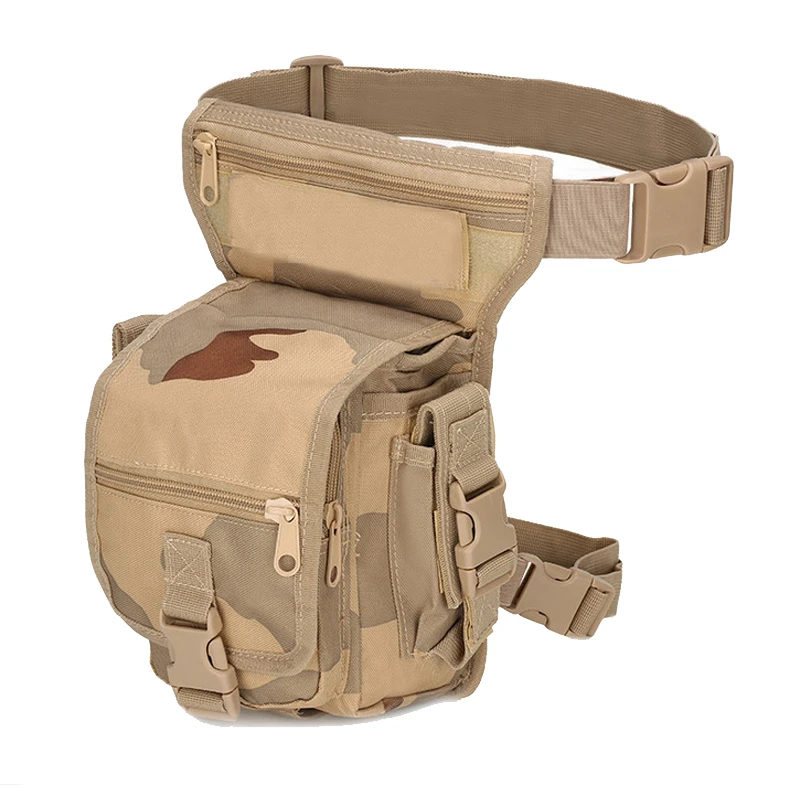 Nylon Tactical Gear Thigh Drop Leg Bag Men Outdoor Hunting Molle Bag Multipurpose Utility Bag for Hiking Camping