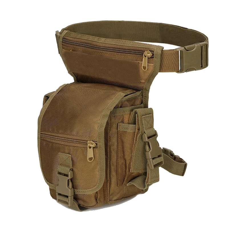 Nylon Tactical Gear Thigh Drop Leg Bag Men Outdoor Hunting Molle Bag Multipurpose Utility Bag for Hiking Camping