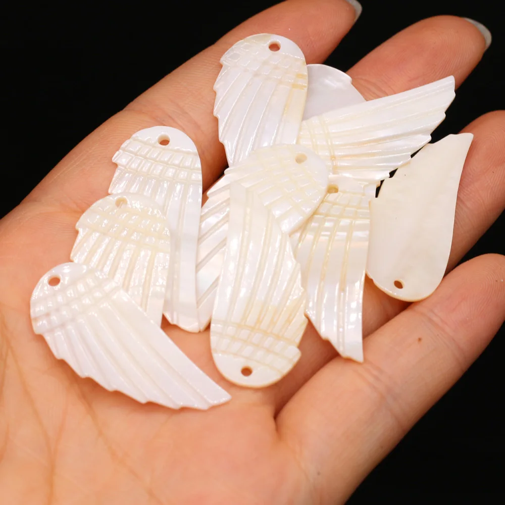 New Natural Shell Beads Pendant Leaf/Flower/Wing Mother of Pearl Shell Charms for DIY Earrings Necklace Jewelry Making 5PC