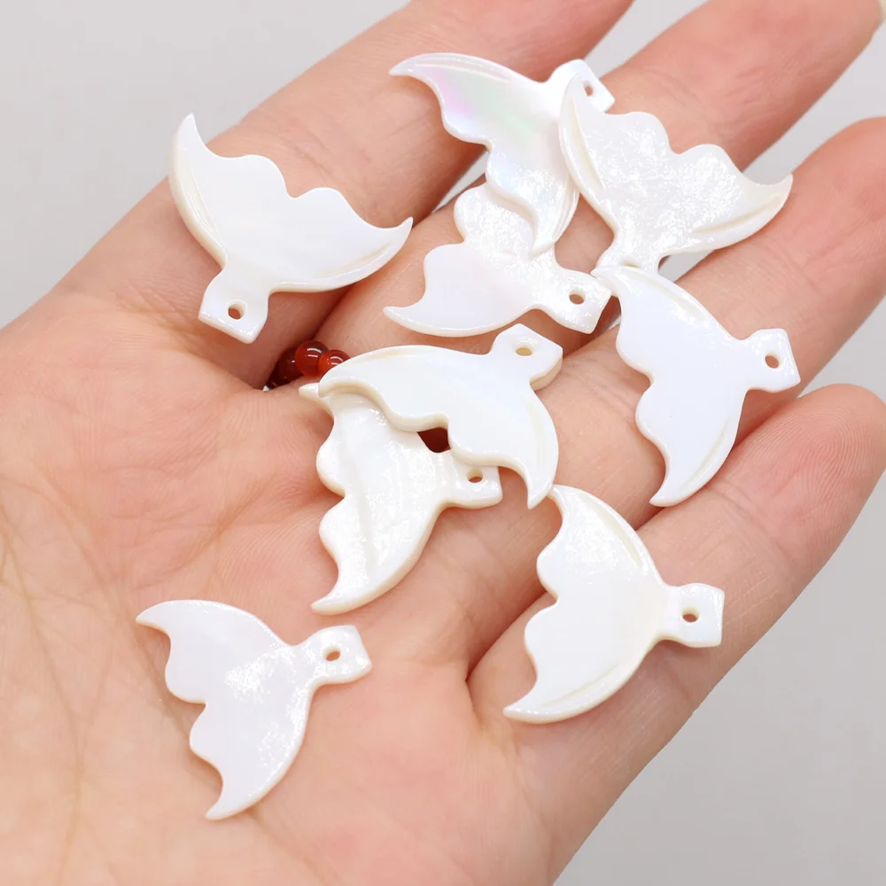New Natural Shell Beads Pendant Leaf/Flower/Wing Mother of Pearl Shell Charms for DIY Earrings Necklace Jewelry Making 5PC