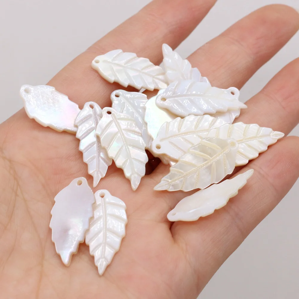 New Natural Shell Beads Pendant Leaf/Flower/Wing Mother of Pearl Shell Charms for DIY Earrings Necklace Jewelry Making 5PC