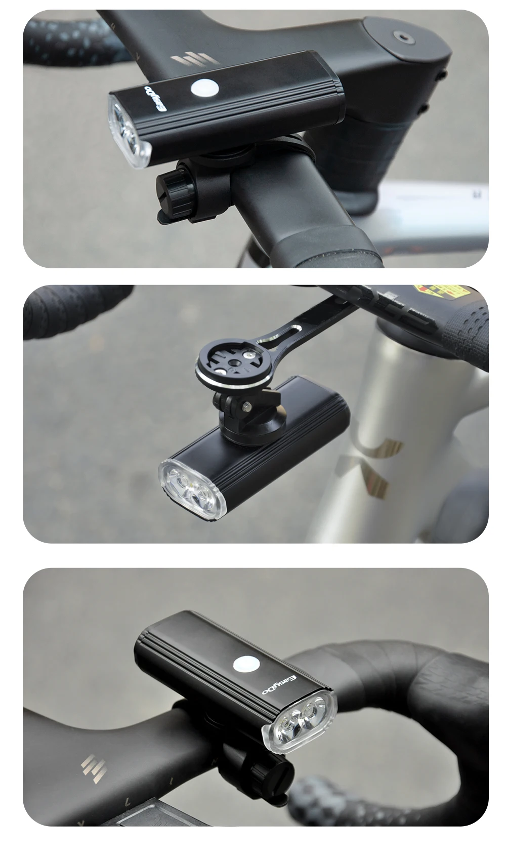 EasyDo Bicycle Front Light USB Rechargeable Bike Headlight 1000 Lumens High Power Led Flashlight for MTB Road Bike Accessories