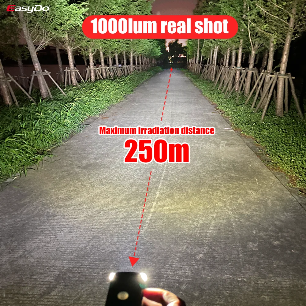 EasyDo Bicycle Front Light USB Rechargeable Bike Headlight 1000 Lumens High Power Led Flashlight for MTB Road Bike Accessories
