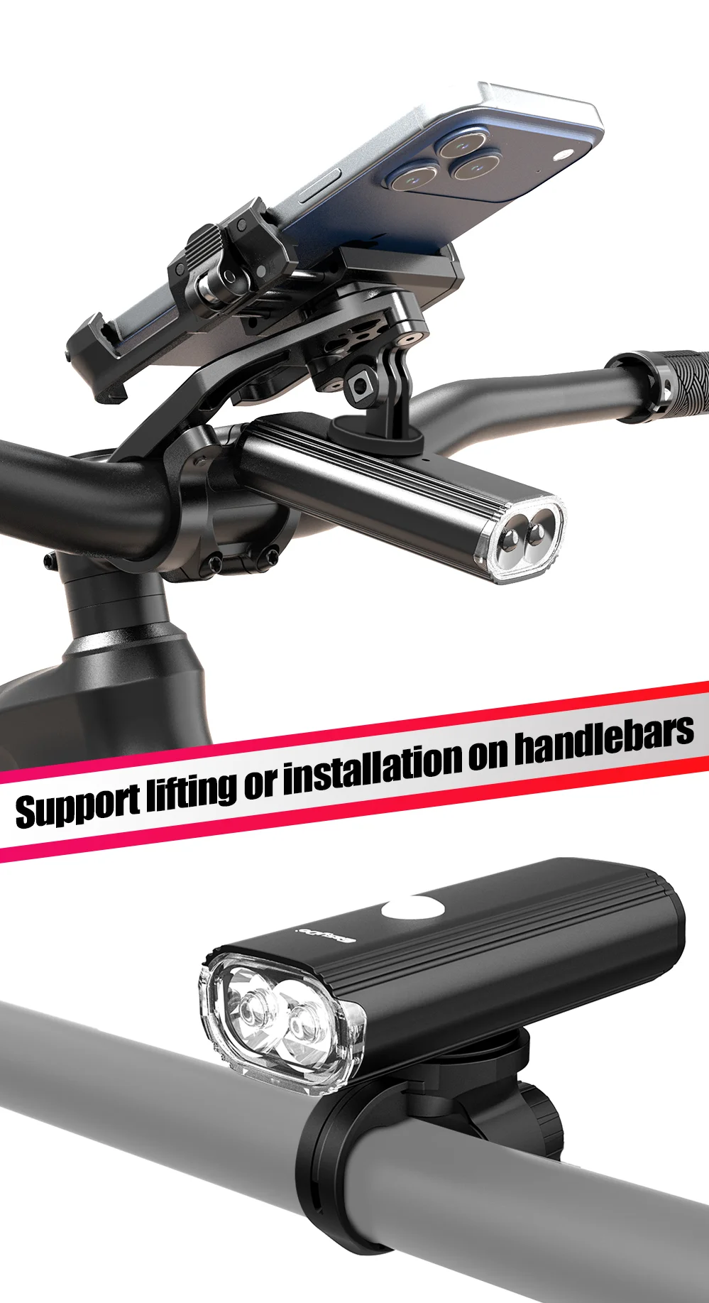 EasyDo Bicycle Front Light USB Rechargeable Bike Headlight 1000 Lumens High Power Led Flashlight for MTB Road Bike Accessories