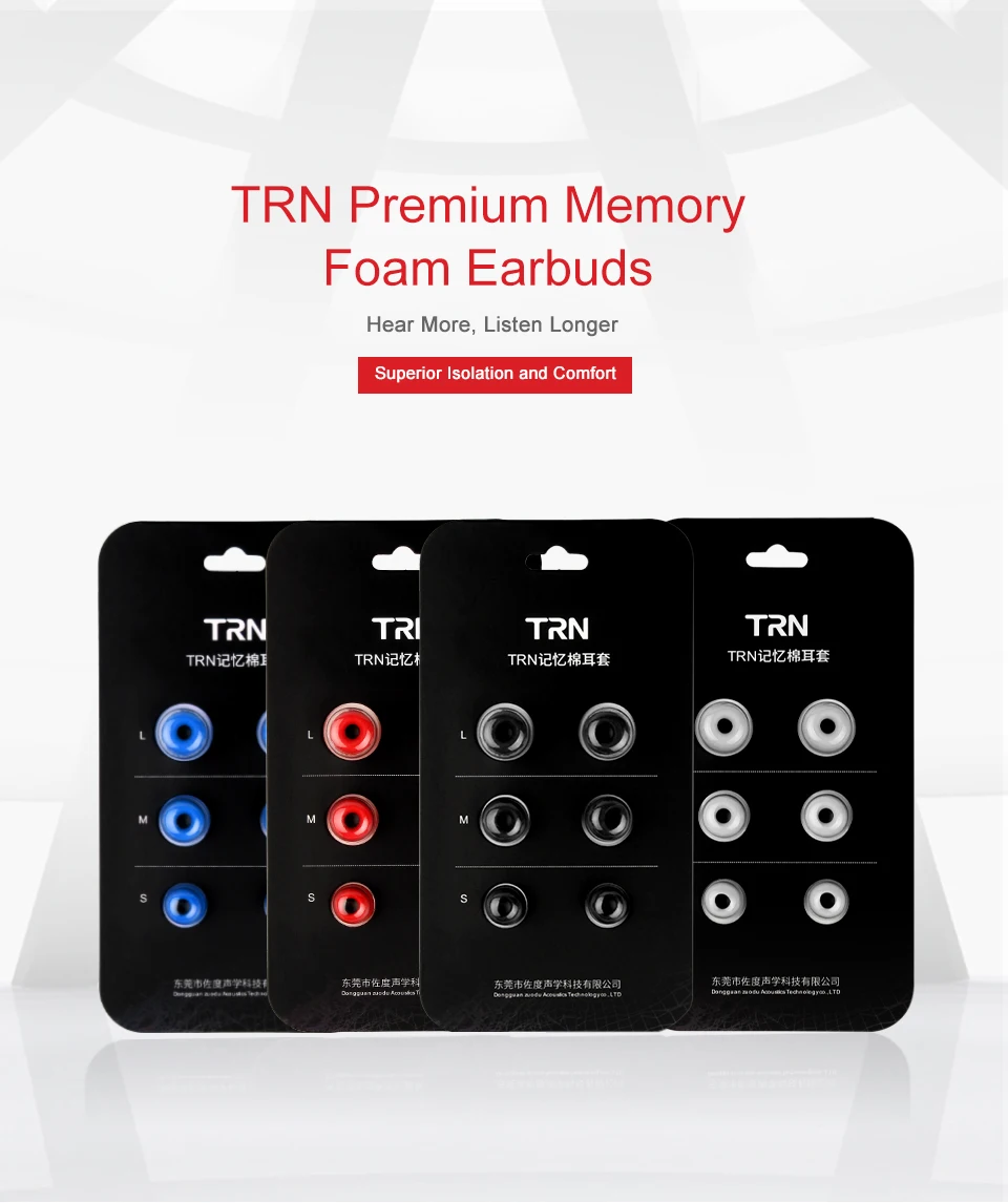TRN 3Pairs (6pcs) Earphone Memory Cotton Earmuffs Rebound Earplugs PU Sponge Memory Sponge Earphone Eartips V90 MT1 ST1 BA15