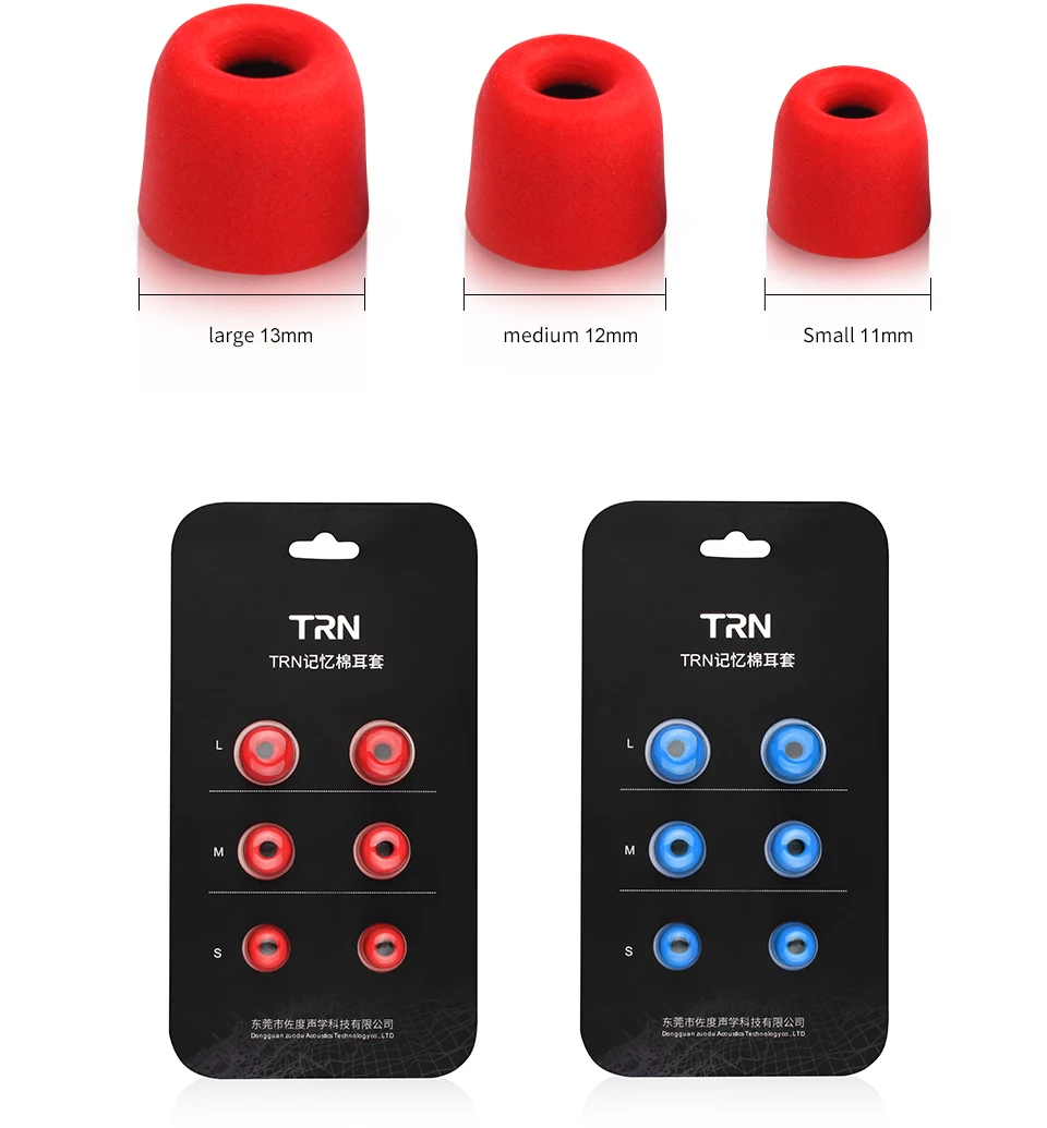TRN 3Pairs (6pcs) Earphone Memory Cotton Earmuffs Rebound Earplugs PU Sponge Memory Sponge Earphone Eartips V90 MT1 ST1 BA15