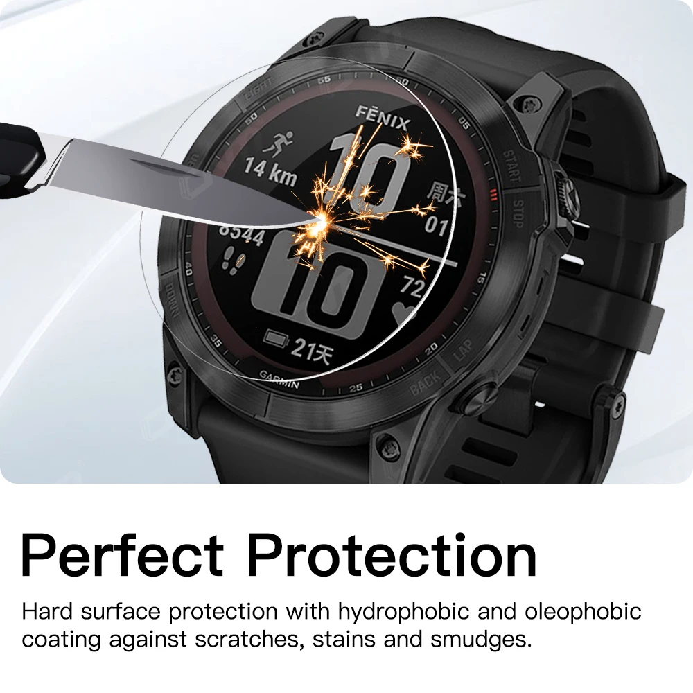9H Tempered Glass For Garmin Fenix 8 7X 6X Pro 7 6 7S 6S 5 5S Solar AMOLED Screen Protector Glass Anti-scratch Film Accessories