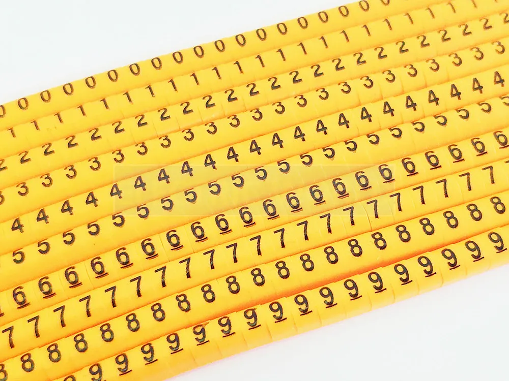 Cable Marker Wire Label EC-0 EC-1 1000pcs Mark Number 0 to 9 Cable Management Colored Wire Protection PVC Wire organizer Sleeves
