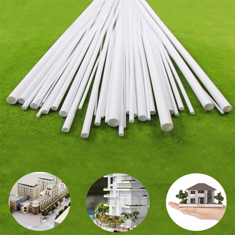 5/10/25/50pcs White ABS Round Plastic Pipe Tube Hollow Pipe OD 2/2.5/3/4/6/8mm X Length 250mm