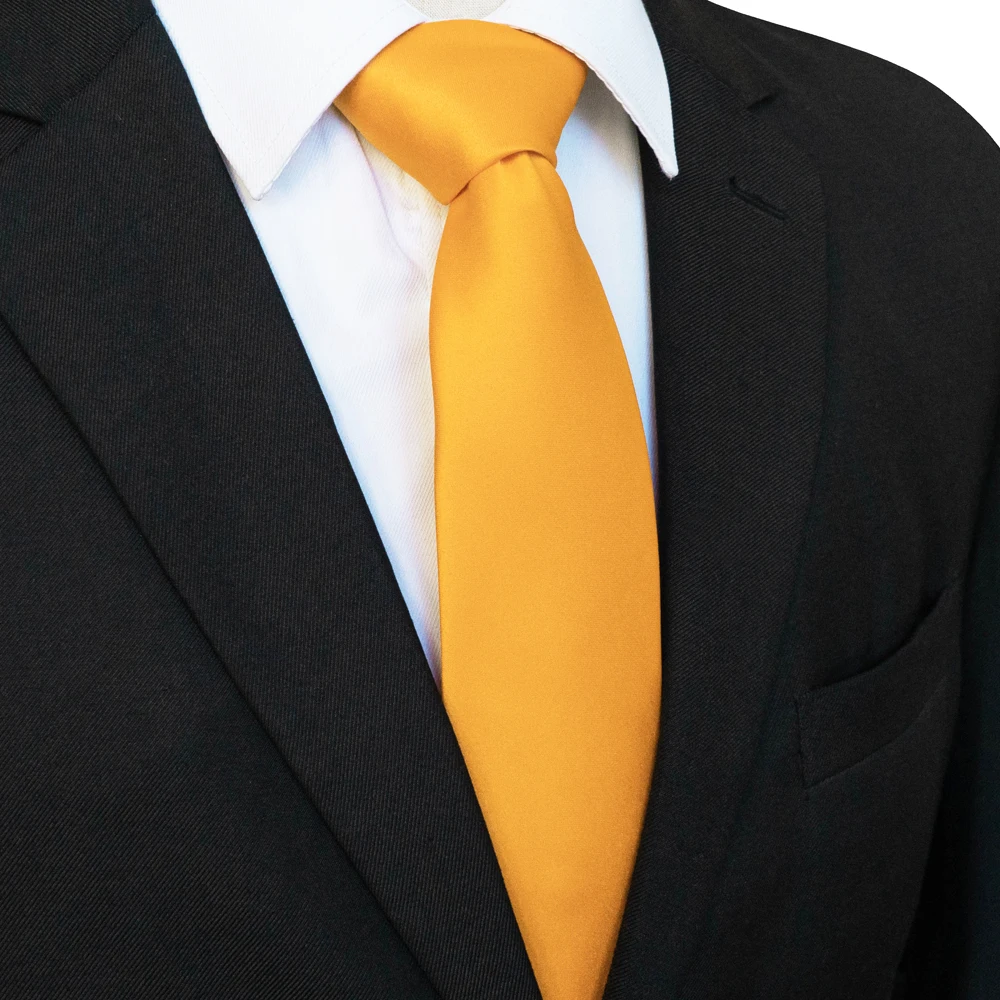 KAMBERFT Classic New 8cm Ties Men's Solid Color Necktie Pink Red Yellow Satin Ties for Man Business Wedding Party Tie Gift