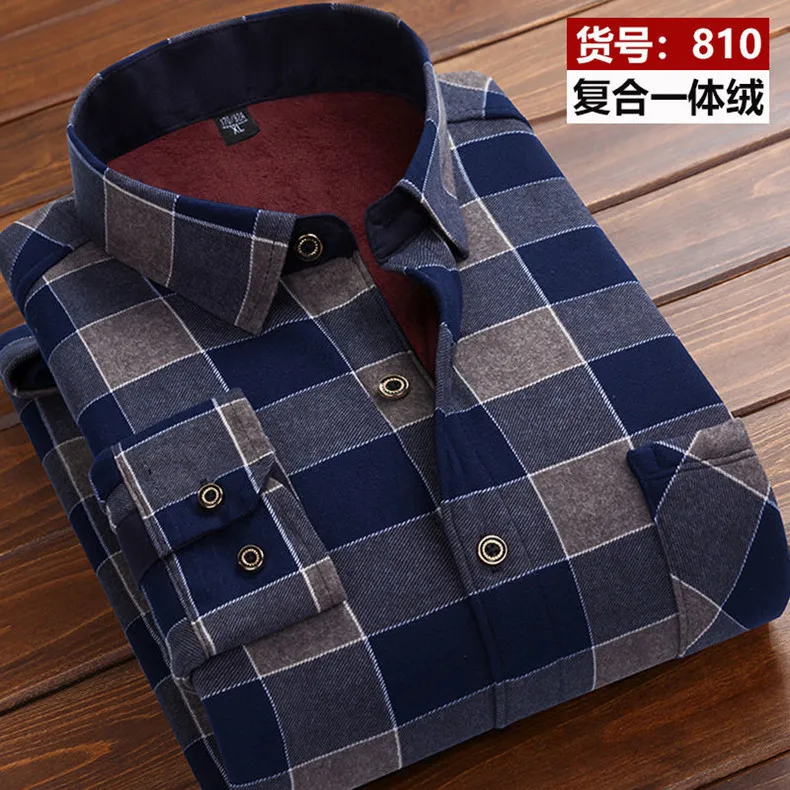 2026 winter Men's fashion smart casual striped long Sleeve Shirts,autumn men thicken Shirt Slim Fit Shirt Male full size M-4XL