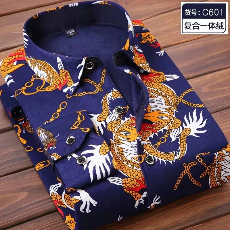 2026 winter Men's fashion smart casual striped long Sleeve Shirts,autumn men thicken Shirt Slim Fit Shirt Male full size M-4XL