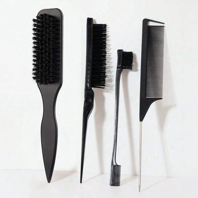 Bristle Slick Back Hair Brush for Sleek Ponytail Bun & Smoothing Baby Hairs, Flyaways, Edge Control - Backcombing & Teasing