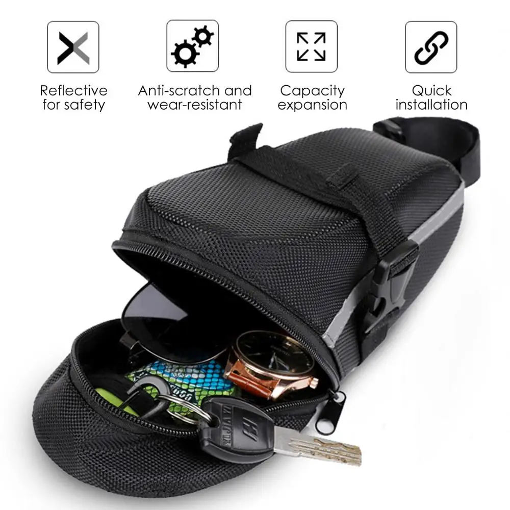 DOMEN Bicycle WaterProof Saddle Bag Bicycle  Reflective Tail Bag MTB Bike Universal Rear Bag Outdoor Bicycle Accessories