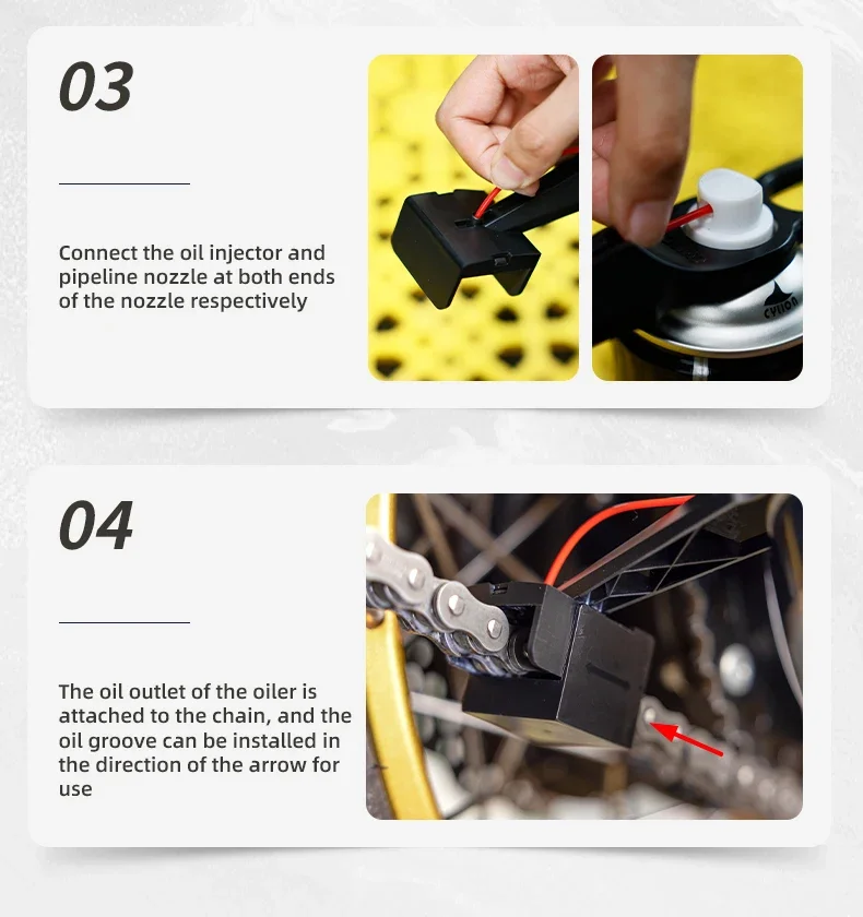 1/2PCS Motorcycle Chain Oiler Spray Lube Oiler Tool Mess-Free Chain Wax Chain Cleaner Attachment Chain Oil Applicator