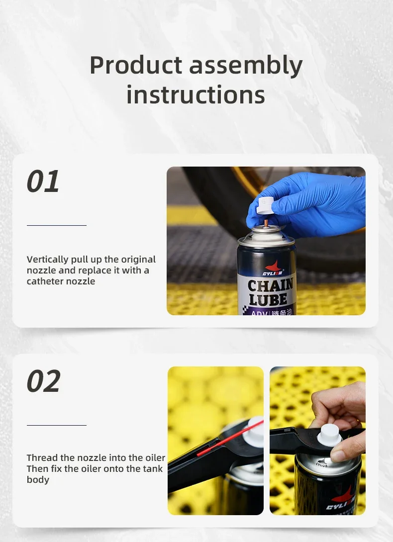 1/2PCS Motorcycle Chain Oiler Spray Lube Oiler Tool Mess-Free Chain Wax Chain Cleaner Attachment Chain Oil Applicator