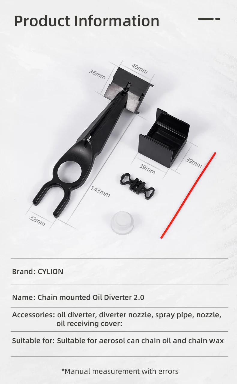 1/2PCS Motorcycle Chain Oiler Spray Lube Oiler Tool Mess-Free Chain Wax Chain Cleaner Attachment Chain Oil Applicator