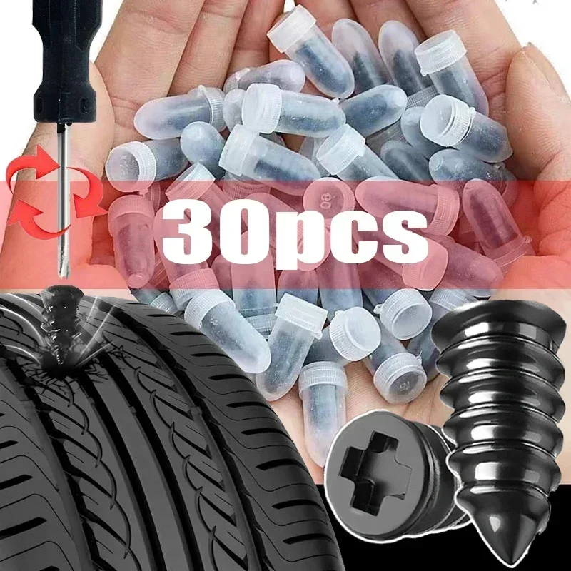 10/20/30Pcs Car Tyre Repair Rubber Nails Set Universal Cars Motorcycle Patch Nails Truck Bicycle Scooter Puncture Repair Tools