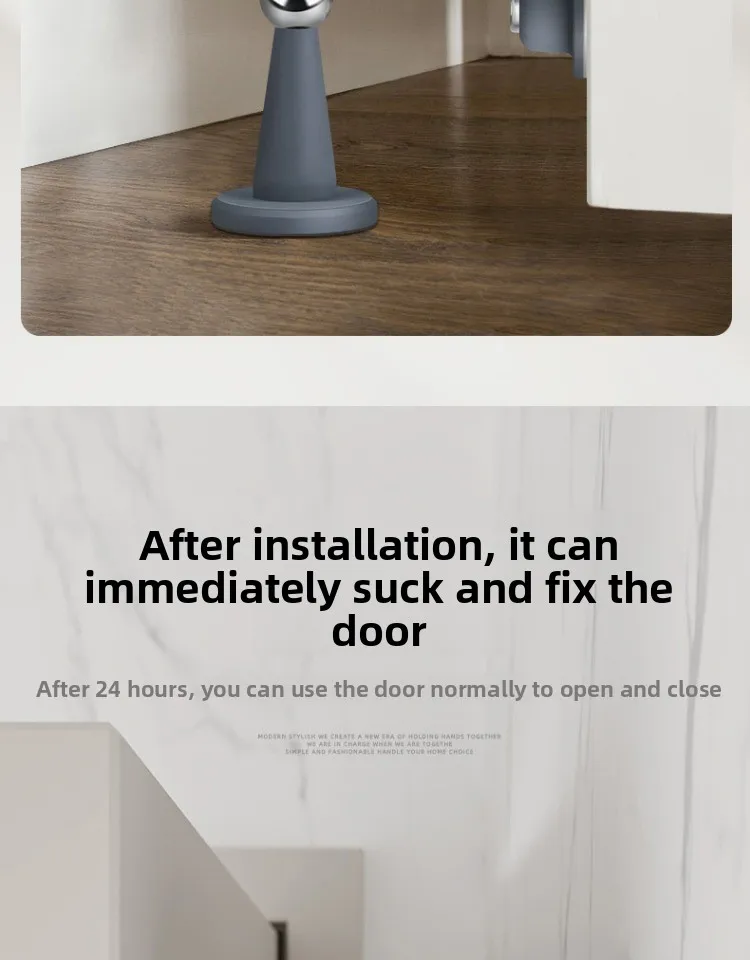 No-Drill Door Stopper for Room Bedroom Door Fixed Wall Protection Anti-Collision Household Silicone Strong Suction Floor Stopper