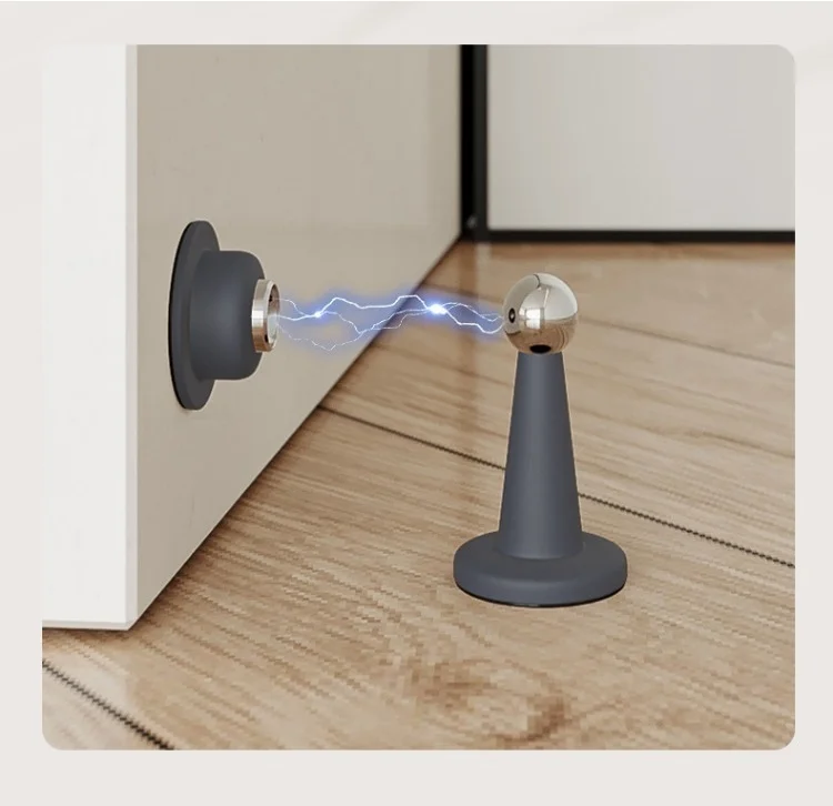 No-Drill Door Stopper for Room Bedroom Door Fixed Wall Protection Anti-Collision Household Silicone Strong Suction Floor Stopper