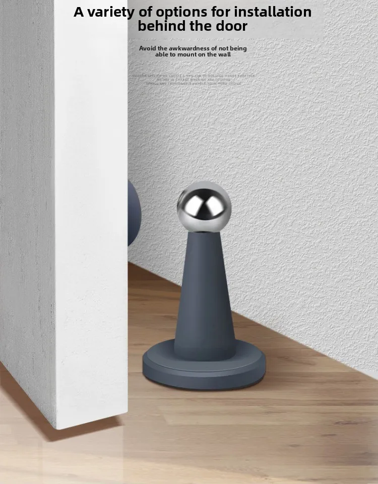 No-Drill Door Stopper for Room Bedroom Door Fixed Wall Protection Anti-Collision Household Silicone Strong Suction Floor Stopper