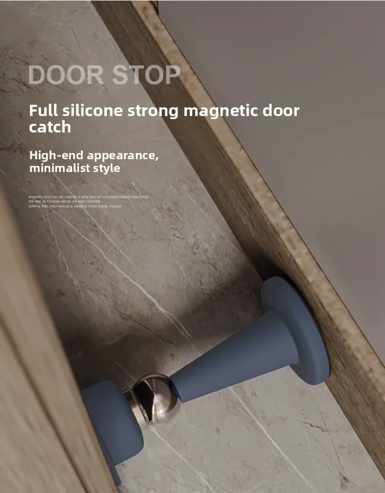 No-Drill Door Stopper for Room Bedroom Door Fixed Wall Protection Anti-Collision Household Silicone Strong Suction Floor Stopper