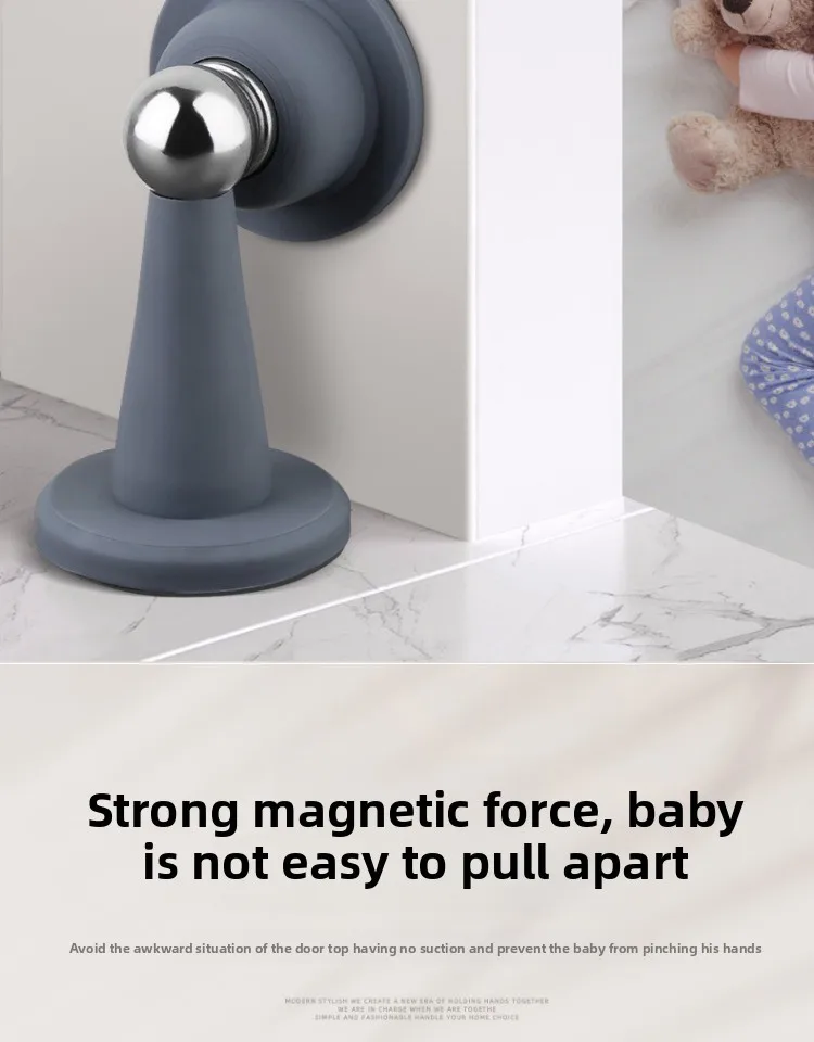 No-Drill Door Stopper for Room Bedroom Door Fixed Wall Protection Anti-Collision Household Silicone Strong Suction Floor Stopper