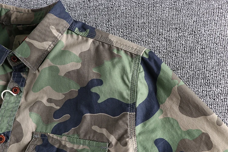 [24hour Fast Shipping] Men Camouflage Cargo Shirts High Quality Durable Outdoor Hiking Sport Daily American Style Casual Camicia