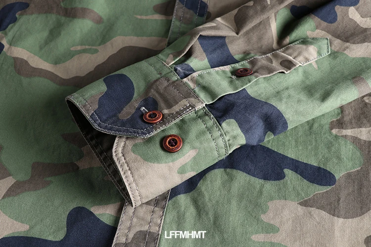 [24hour Fast Shipping] Men Camouflage Cargo Shirts High Quality Durable Outdoor Hiking Sport Daily American Style Casual Camicia