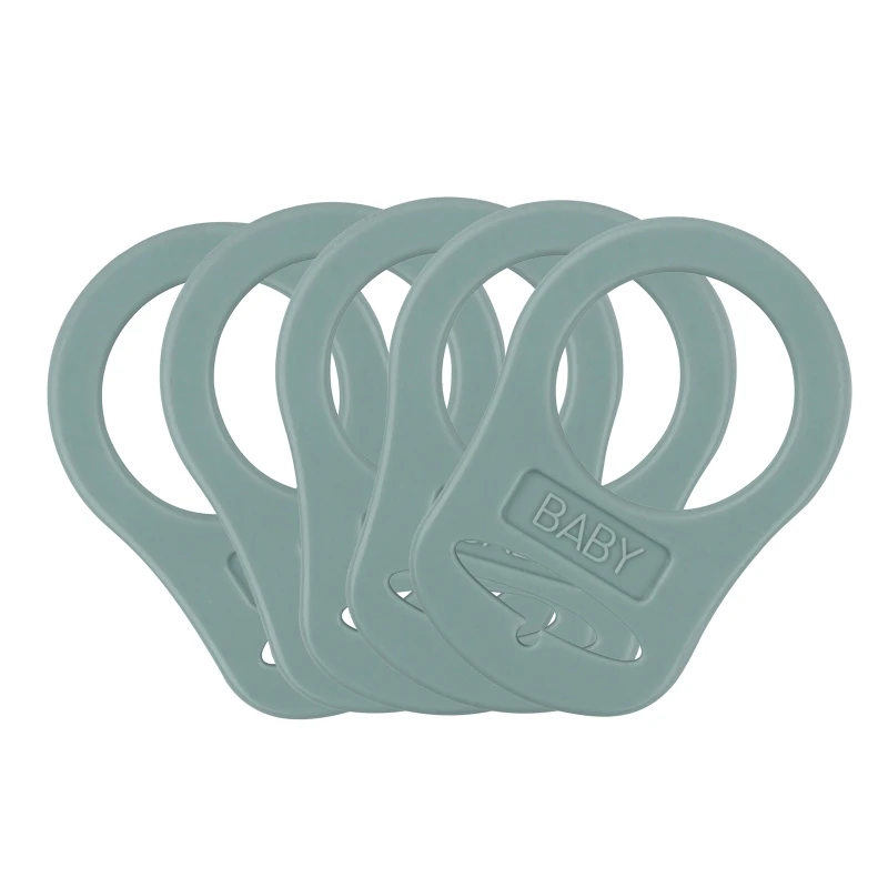 5pcs Food Grade BPA Free Silicone Adapter Rings Holder for Button Style Dummy Nipple Baby Pacifier Soother Teething Ribbon Clip