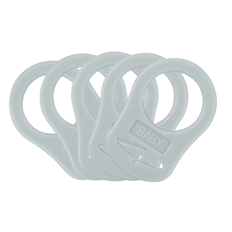 5pcs Food Grade BPA Free Silicone Adapter Rings Holder for Button Style Dummy Nipple Baby Pacifier Soother Teething Ribbon Clip