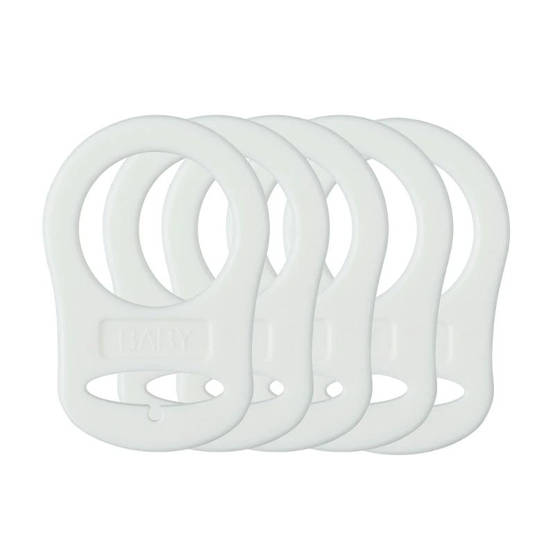 5pcs Food Grade BPA Free Silicone Adapter Rings Holder for Button Style Dummy Nipple Baby Pacifier Soother Teething Ribbon Clip