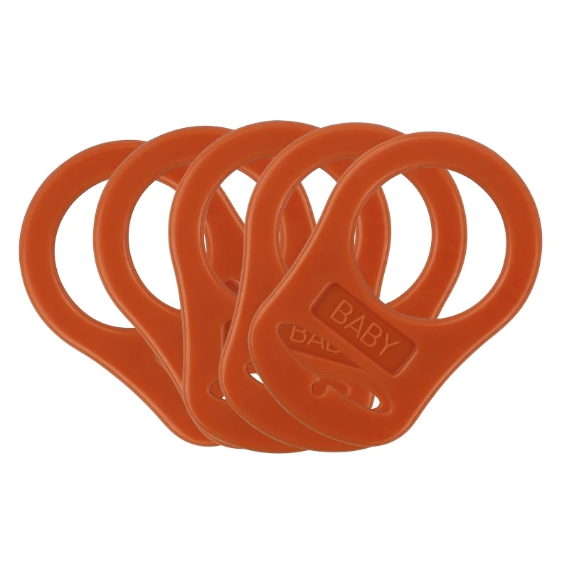 5pcs Food Grade BPA Free Silicone Adapter Rings Holder for Button Style Dummy Nipple Baby Pacifier Soother Teething Ribbon Clip