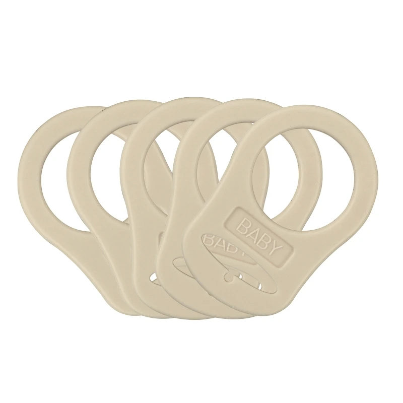 5pcs Food Grade BPA Free Silicone Adapter Rings Holder for Button Style Dummy Nipple Baby Pacifier Soother Teething Ribbon Clip